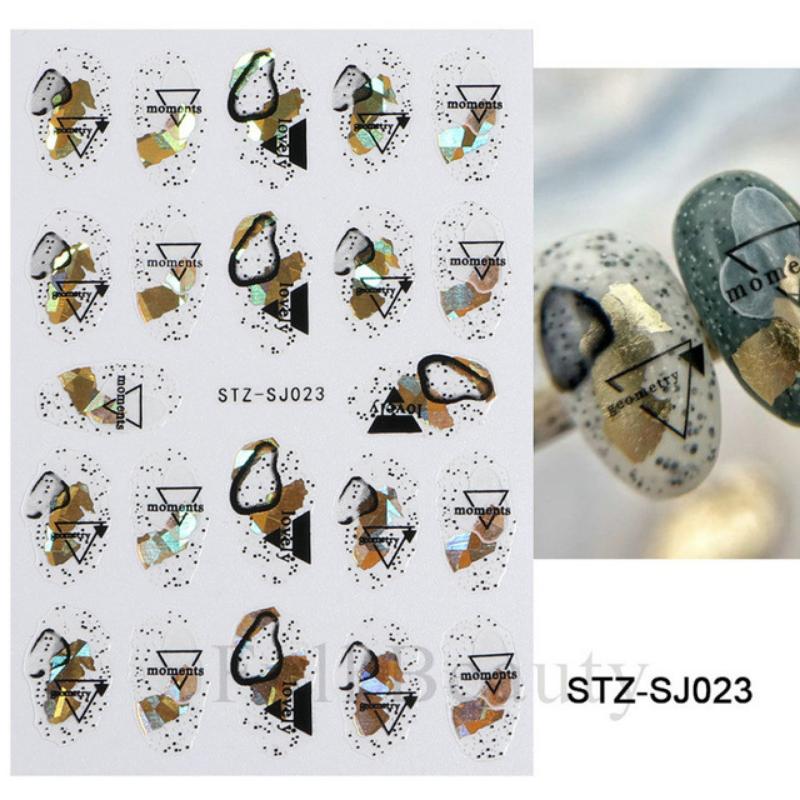 Cotton Flowers Transfer Decals 3D Nail Stickers Gold Leaf Nail Adhesive Sliders Nail Manicure Decorations