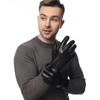 European & American Men's Sheepskin Leather Gloves with Wool Lining - Winter Warm, Plus Velvet, Windproof.