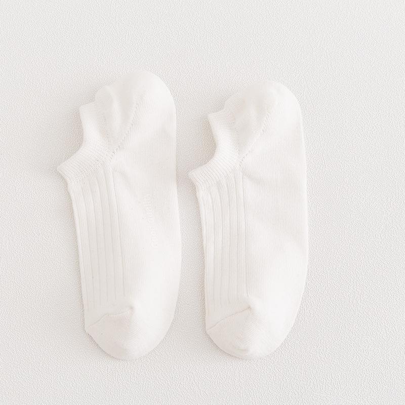 Men's Low-Cut Invisible Boat Socks - Japanese Style, Solid Color, Shallow Cotton, Short Printed Designs, Perfect for Spring & Summer