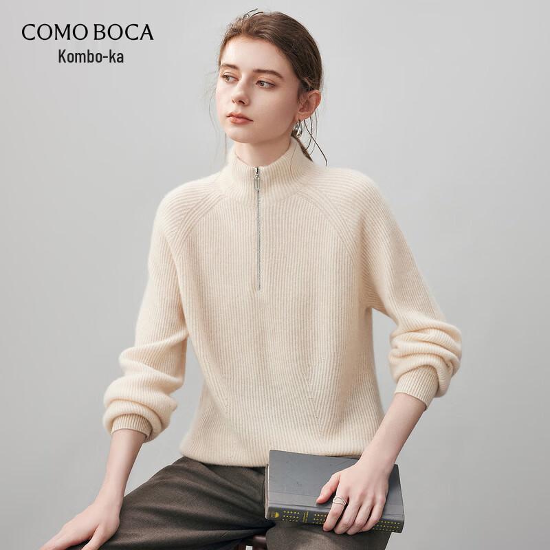 COMONBOCA Women's Mock Neck Cashmere Sweater