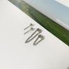 Timenu Simple Earrings Silver Minimal Round Asymmetrical Women's