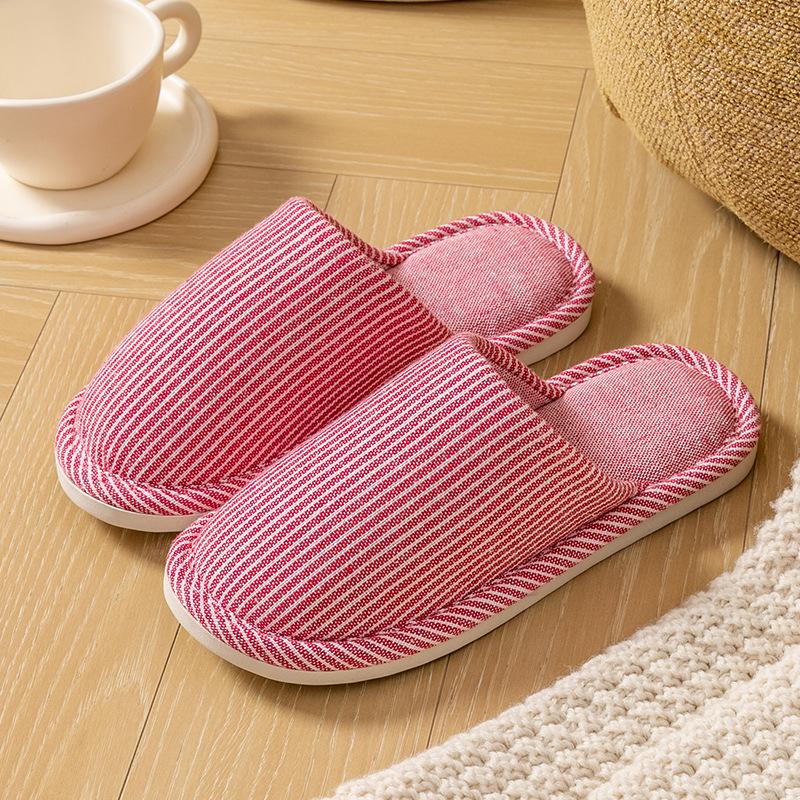 Japanese-style Home Cotton Slippers Women's Indoor Autumn and Winter Couples Home Non-slip Floor Soft-soled Slippers Men's Winter