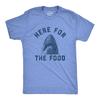 Mens Here for The Food T Shirt Funny Shark Novelty Great White Graphic Tee