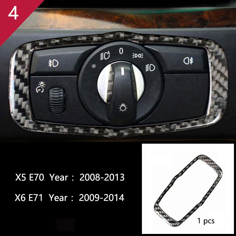 AAACH1 For BMW X5 X6 E70 E71 Accessories Car Interior Air Conditioning CD Console Panel Cover Decoration Trim Carbon Fiber Car Styling