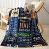 Vintage 100th Birthday Celebration Blanket Comfortable Suitable for Office Chair Picnics All-Season Use Stylish Decor