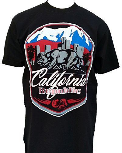 MENS SHOP PRIVATE LABEL California Republic Mens Patriotic Heavyweight T-Shirt P Unisex T-Shirt XXL
