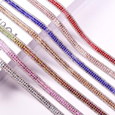 Iron On Trim Square Crystal Rhinestone Trim Hot Melt Rhinestone Hot Fix Tape DIY Crystal Band Clothing DIY