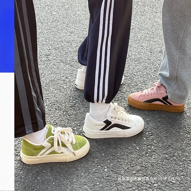 Pipin Pai Shoes Board Shoes Women's Autumn and Winter Original Niche Versatile Bread Shoes Dopamine Canvas Casual White Shoes