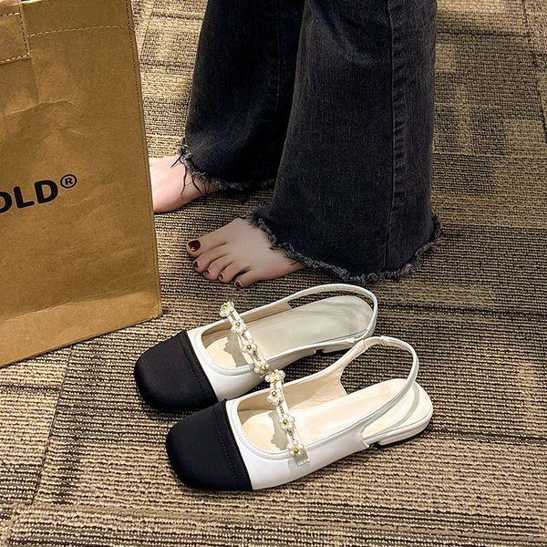 Fashion Female Shoes Slippers Flat Mules For Women 2025 Shallow Slides Cover Toe New Mary Janes Bling Mules For Women 2025 Female Shoes