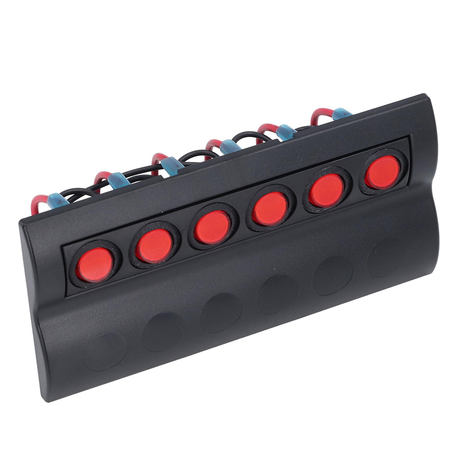 

Переключатель для морской лодки IP65 водонепроницаемый 6-клавишный предварительно смонтированный светодиодный переключатель для автофургона с предохранителем DC12V