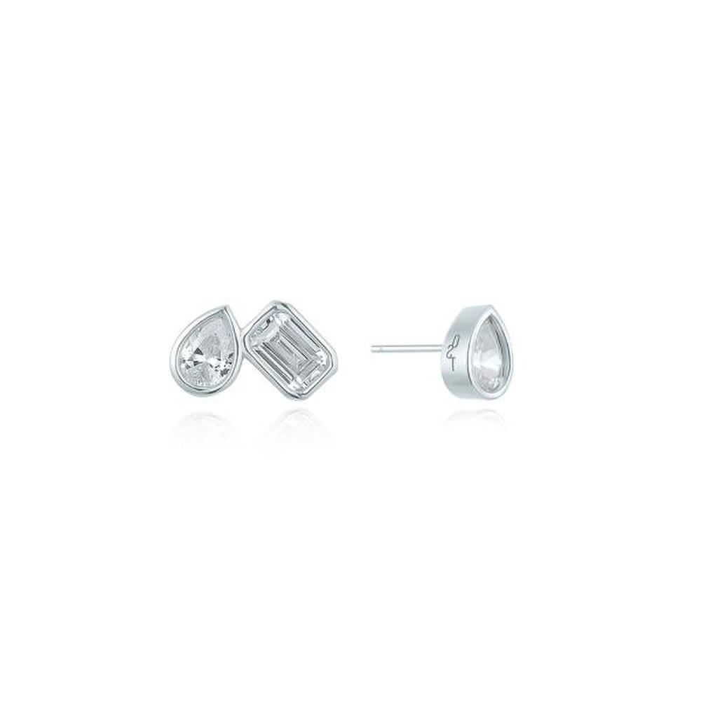 [Ost] [Puremond] Square Water Drop Earrings Ote222807Dww