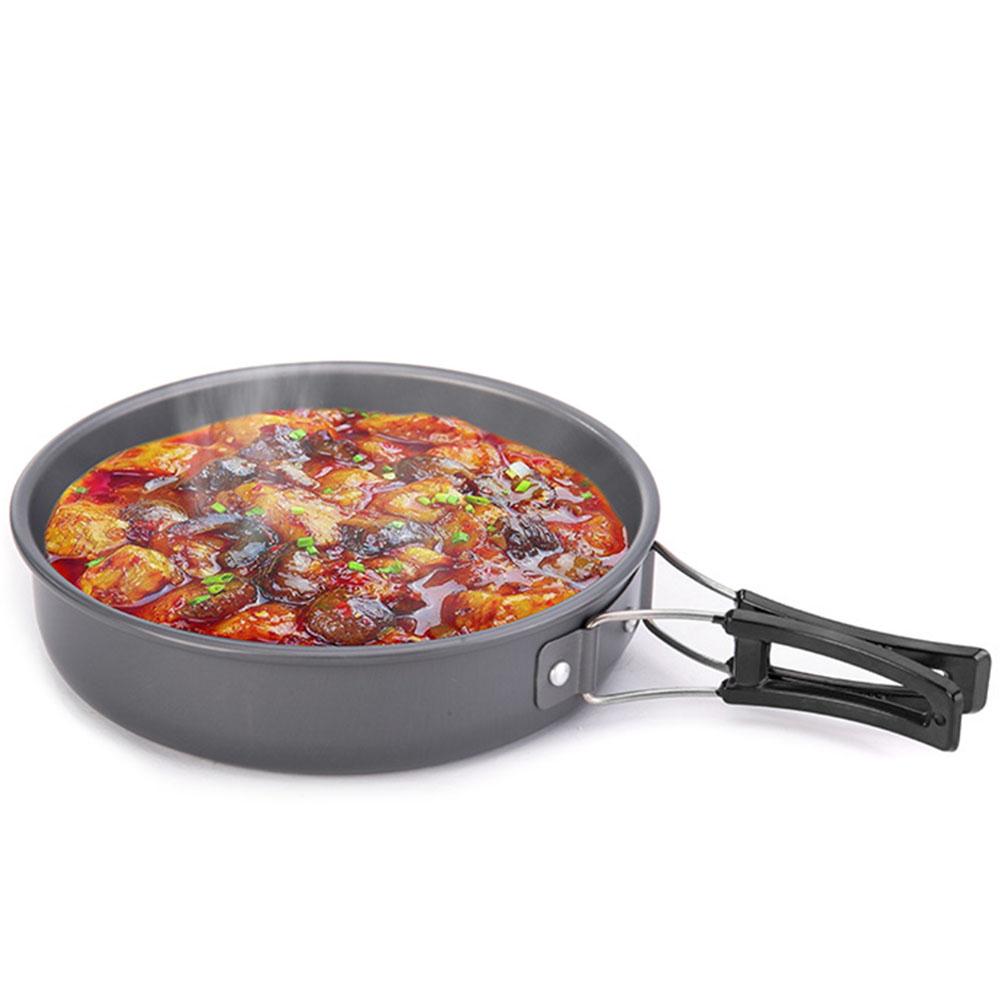 1 2 People Outdoors Portable Folding Pan Aluminum Alloy Cookware Picnic Hiking Camping Pot