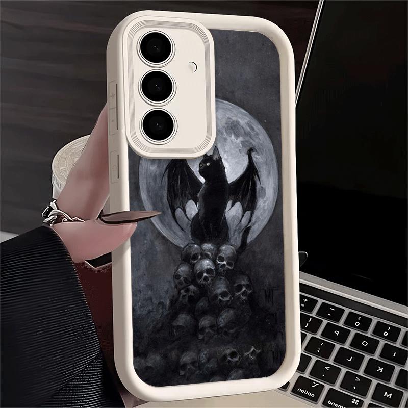 Phone Case for Samsung Galaxy A17 A16 A15 A14 A13 Black Cat Witch Aesthetics A56 A36 A26 A55 A35 A25 A54 A34 A24 A53 A33 A23 A07
