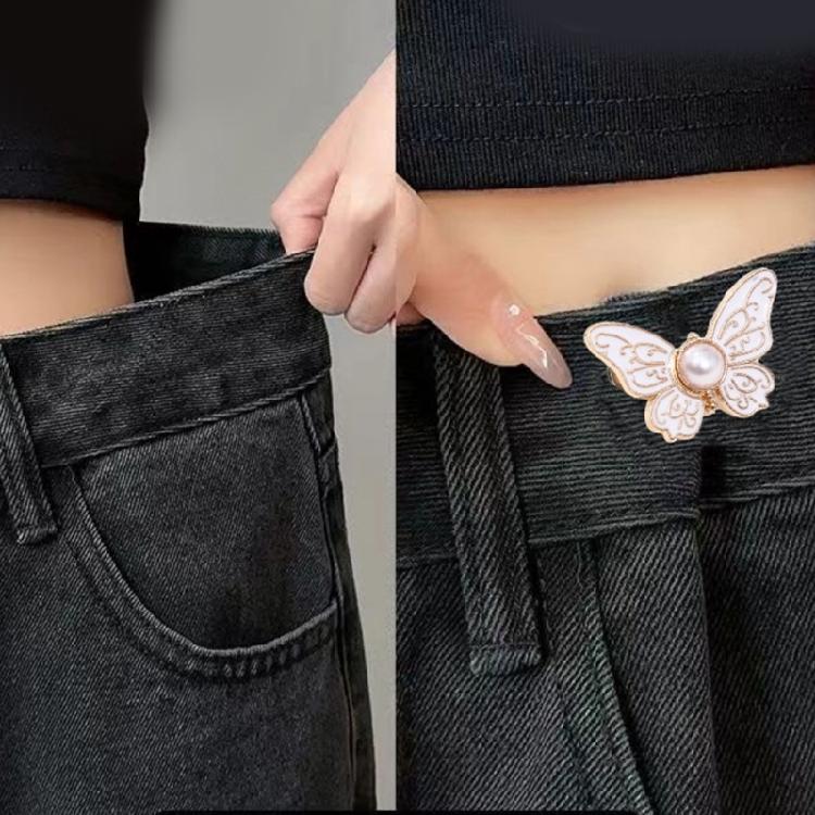 1/6 Pcs Button Pins Jeans Waist Buckles Detachable Pants Waist Tightener Jeans Button Pins Butterfly Waist Buckles
