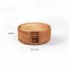 8-10cm Rattan Cup Mat 6Pcs Drink Coasters Set for Kungfu Tea Accessories Round Tableware Placemat Dish Mat Rattan Weave Cup Mat Cup Holders 5