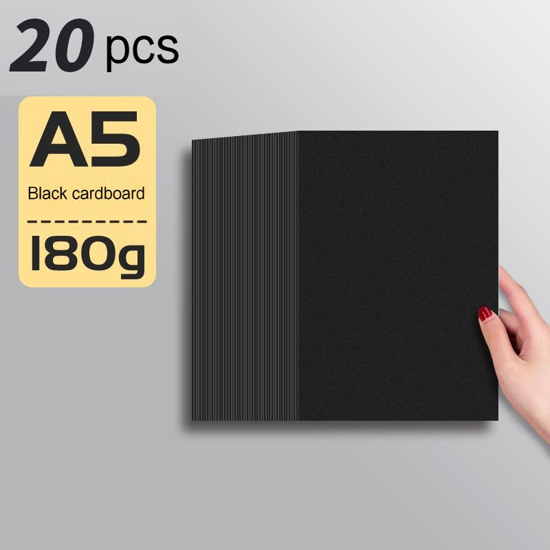 20-100 Sheets Black Paper for Drawing Diy Crafts Decorative Packaging 180/230/300gsm/m² Thickened Paper Cardboard Sketch Pad