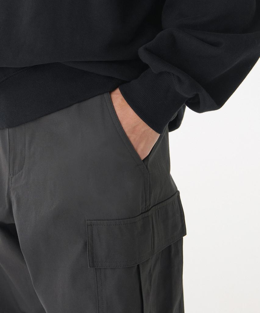 MUSINSA STANDARD Cotton Wide Side Zipper Cargo Pants [Dark Gray]