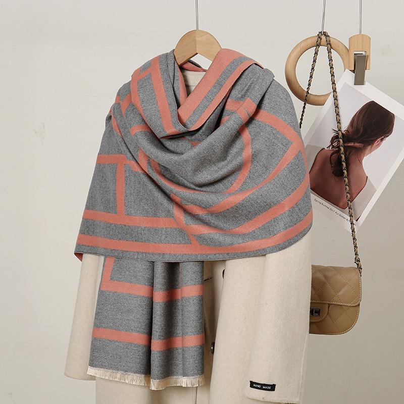 

Scarf women s autumn and winter new imitation cashmere thickened warm shawl high sense fashion versatile student light luxury scarf