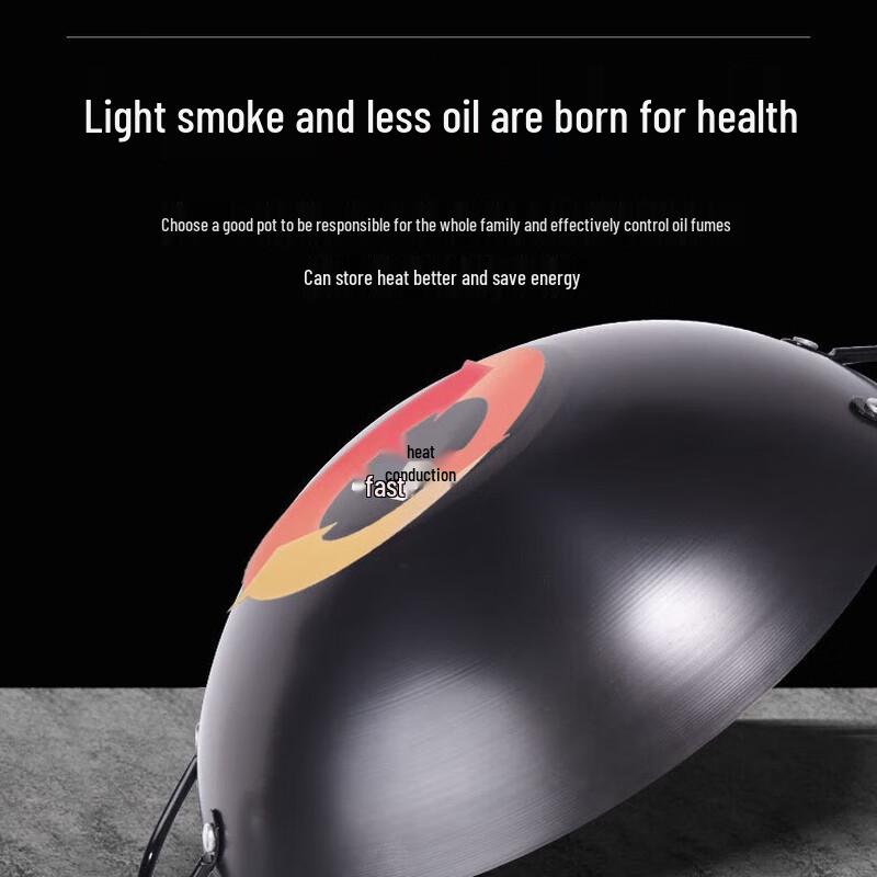 Jixingren Professional Uncoated Cast Iron Wok