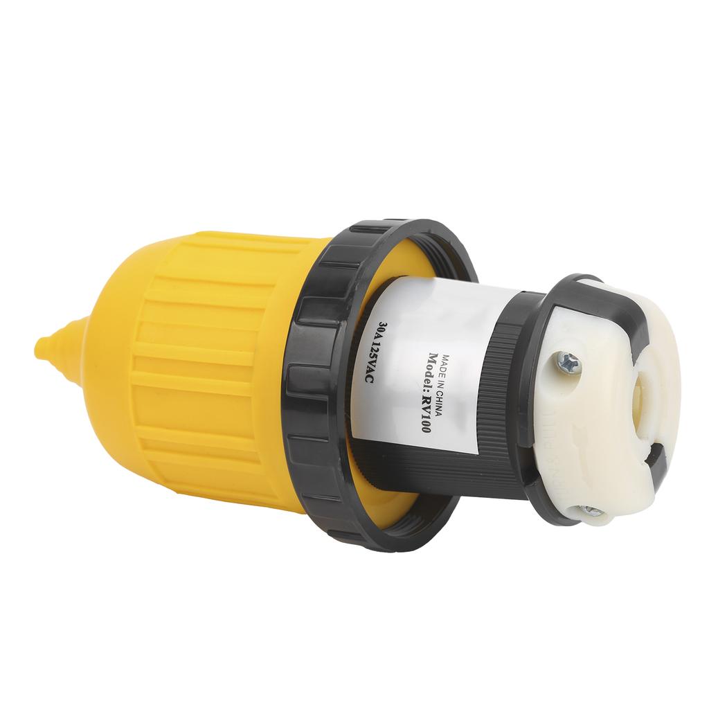 RV Cord Connector Locking Plug W/Cover Ring Power Socket 30Amp 125V for Caravan Trailer