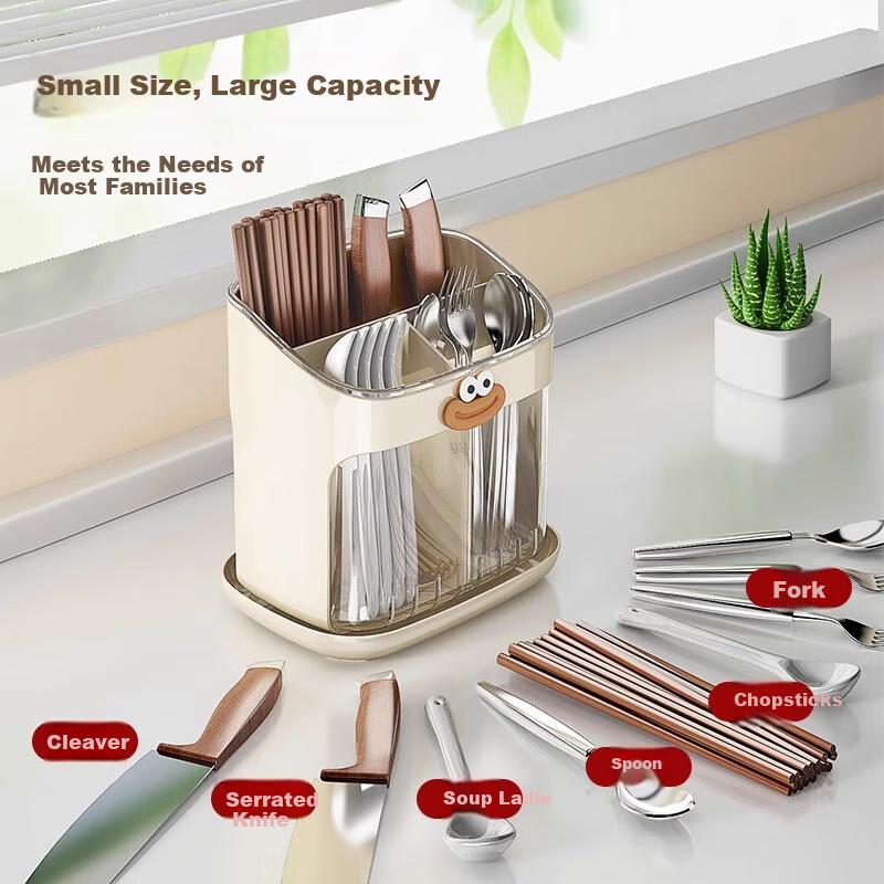 Chopstick Storage Box, No Drilling Required, Kitchen Organizer Rack, Wall-Mounted Knife Holder, Integrated Chopstick Tube And Hanger
