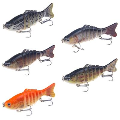 Swimming Lures with Treble Hook for Trout Multi Jointed Swimbait 7 Segment Artificial Hard Baits Fishing Lure