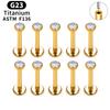 10 PZ Titanio ASTM F136 G23 Piercing Labret Anello Labbra Stud Orecchino CZ Orecchio Trago Cartilagine Helix Daith Pierc Gioielli 16/18/20g