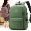 Schoolbag temperament trendy new 1011 fashion commuter class backpack simple solid color nylon cloth plain elegant backpack women