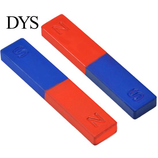 2Pcs/Set Physics Experiment Pole Teaching Tool Red Blue Painted N/S Bar Magnet