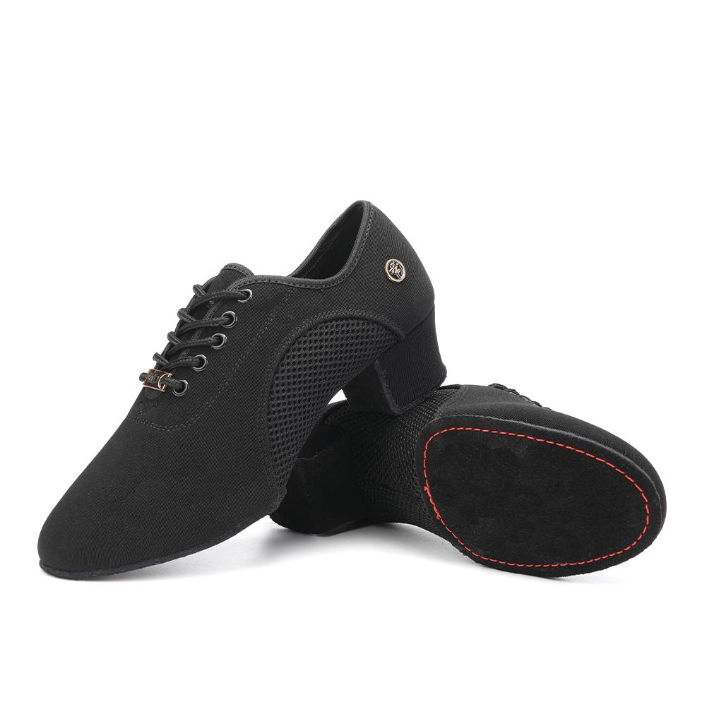 Scarpe da ballo latino in tessuto Oxford per ballo quadrato Scarpe da ballo traspiranti Scarpe da ballo da competizione per ballo jazz da sala per adulti da donna