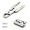 10in1 Stainless Steel EDC Portable Foldable Mini Pliers Multitool Outdoor Survival Camping Screwdriver Clamp Pocket Gear Kit