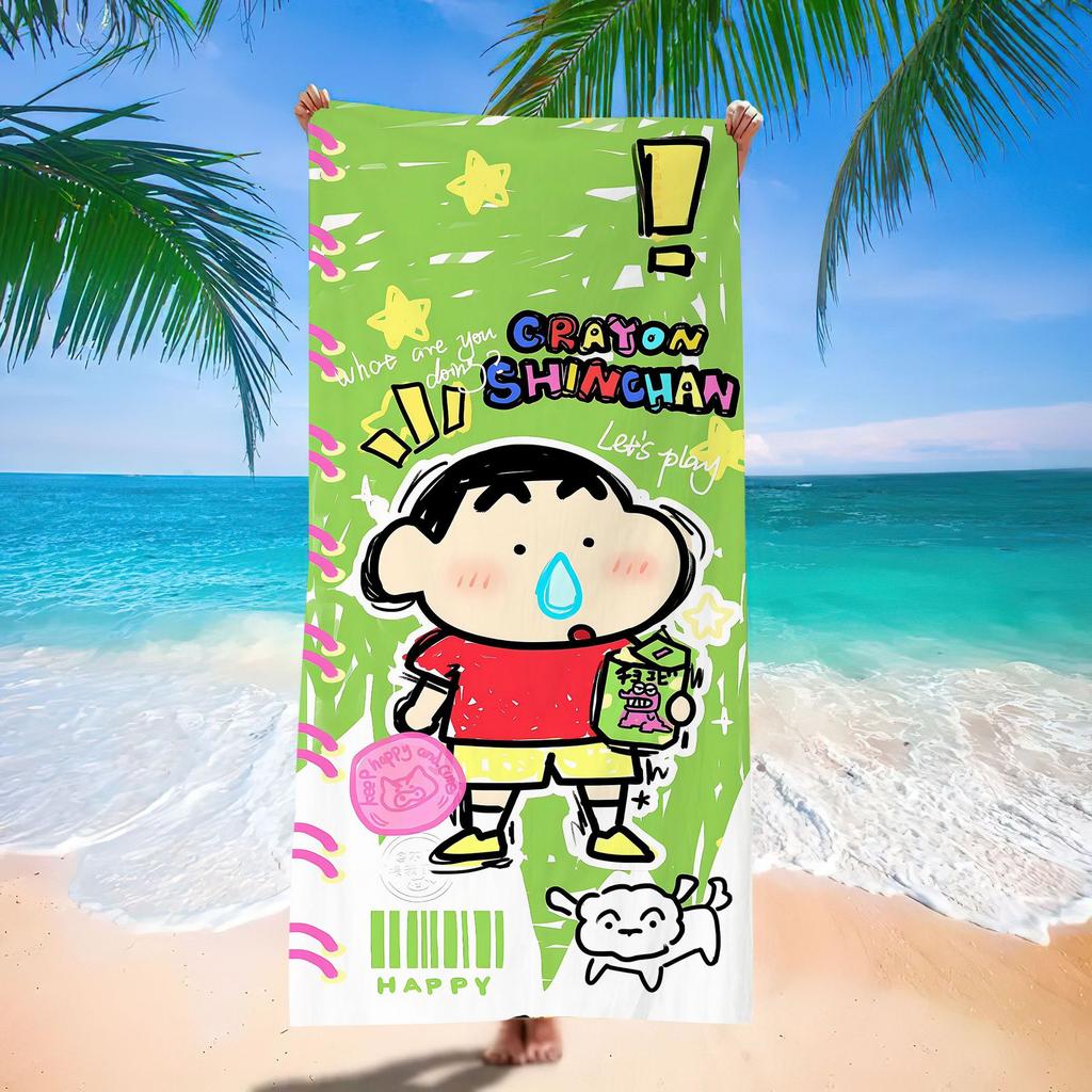 Extra Large Kids Quick Dry Bath Towel Cartoon Character Digital Print Double Sided Flannel Microfiber Beach Towel