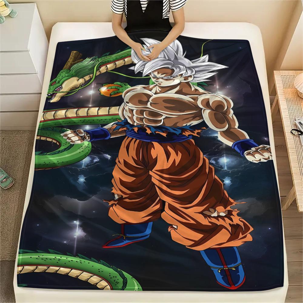 Dragon Ball Character Print Flannel Blanket High Quality Comfortable for All Seasons Home Decor Warmth and Comfort Perfect for Christmas Gifts