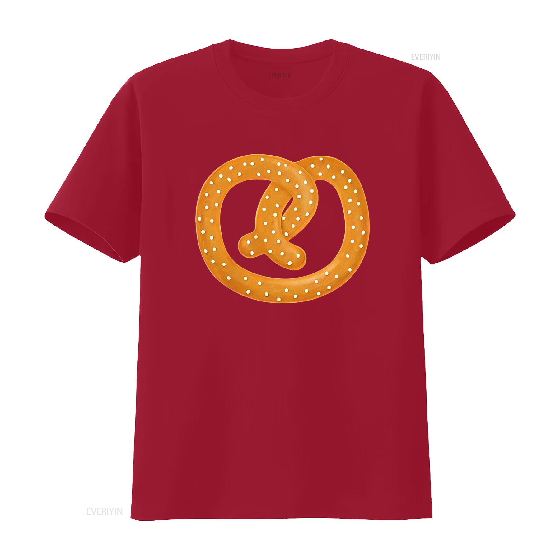 

Delicious Pretzel Print T Shirt for National Day Kids vintage Washed Slightly Unisex Versatile Stylish fashion streetwear Soft S