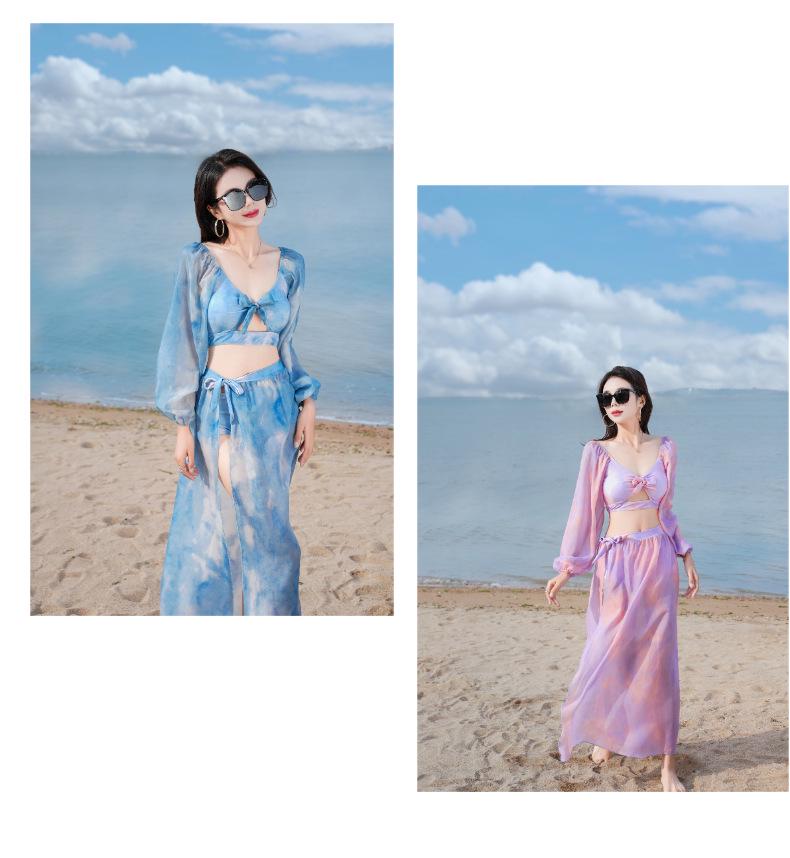 2025 Women's Sexy Vacation Bikini: Split Long-Sleeved Three-Piece Swimsuit