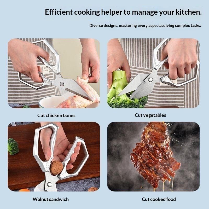 1Pcs Multi Function Tool Food Scissor Stainless Steel Cooking Accessories Kitchen Scissors For Chicken Vegetables Barbecue Meat