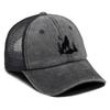 Howling Wolf Snapback Mesh Cap Forest Wolf Trucker Cap Solid Color Non-Stretch Fabric Adjustable Baseball Hat For Women & Men