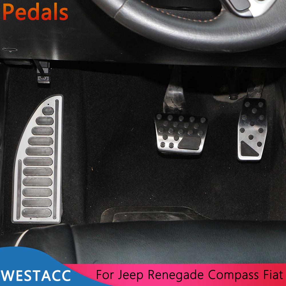 Car Pedals Accelerator Gas Brake Rest Pedal Cover for Jeep Renegade 2015 - 2022 Compass 2017 - 2022 Interior