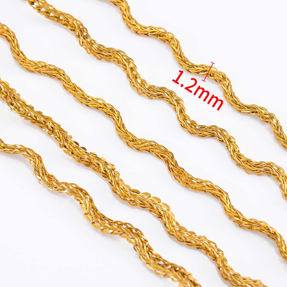 No Fade 1M 2Meter Stainless Steel Gold Plated Lips Chains DIY Chain for Needlework Necklace Bracelet Jewelry Making Accessories