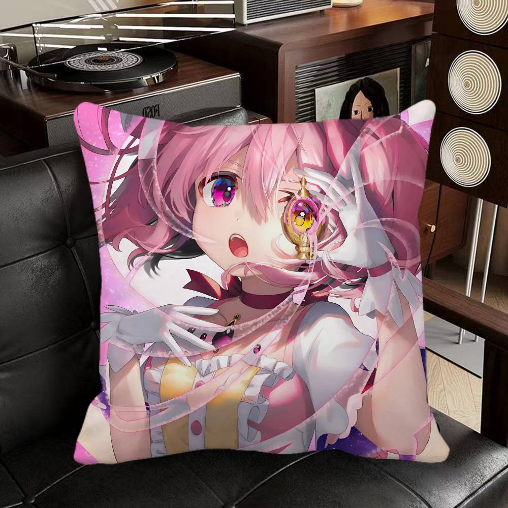 Kaname Madoka Mahou Shoujo Madoka Magica Anime Pillow Case Square Pillow Bedroom Sofa Leisure Comfort Cushion Home Decoration