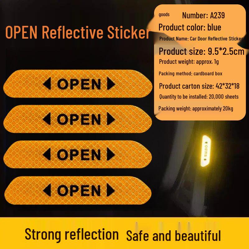 Multi-functional Waterproof Reflective Safety Stickers for Cars - Anti-collision Nighttime Visibility Strips