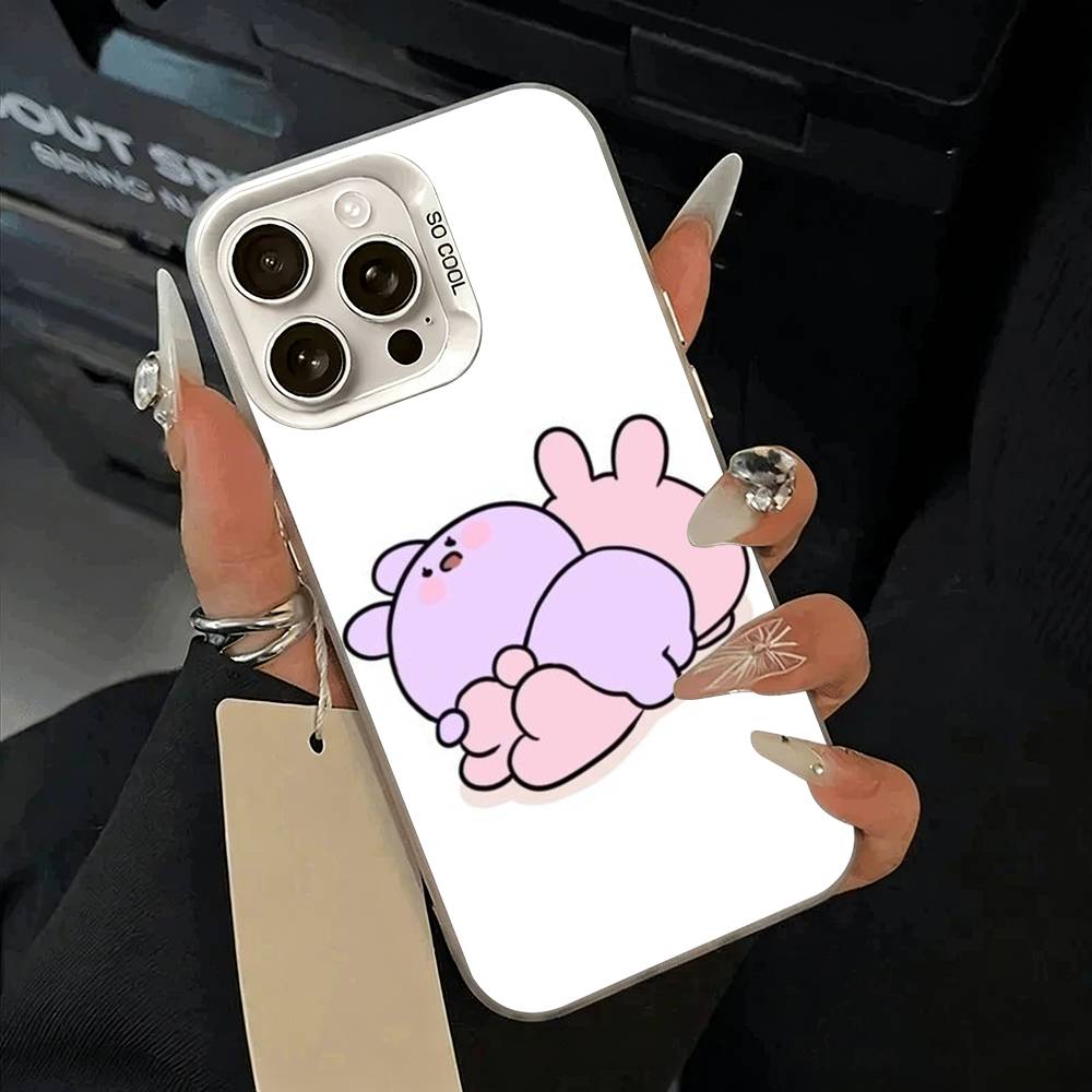 C-A-Cartoon -a-Asamimichan Phone Case For iPhone 11 12 13 14 15 16Pro Max Plus White Sliver Phone Cover
