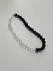 Sosoo Two Mix Gemstone Toggle Necklace [Clear]