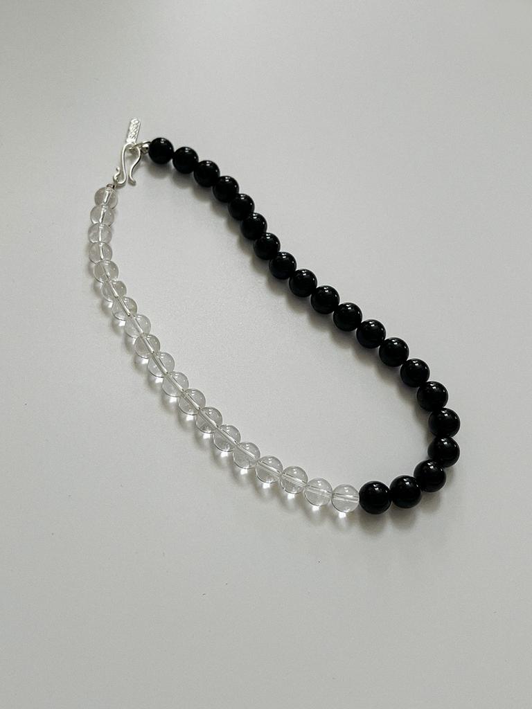 Sosoo Two Mix Gemstone Toggle Necklace [Clear]