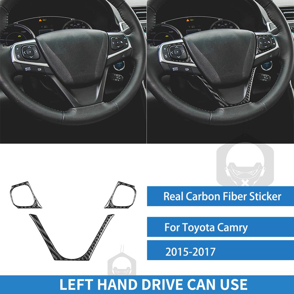 Для Toyota Camry 2015 2016 2017 Комплект рамок Декоративная накладка Наклейка из настоящего углеродного волокна Аксессуары для отделки салона автомобиля