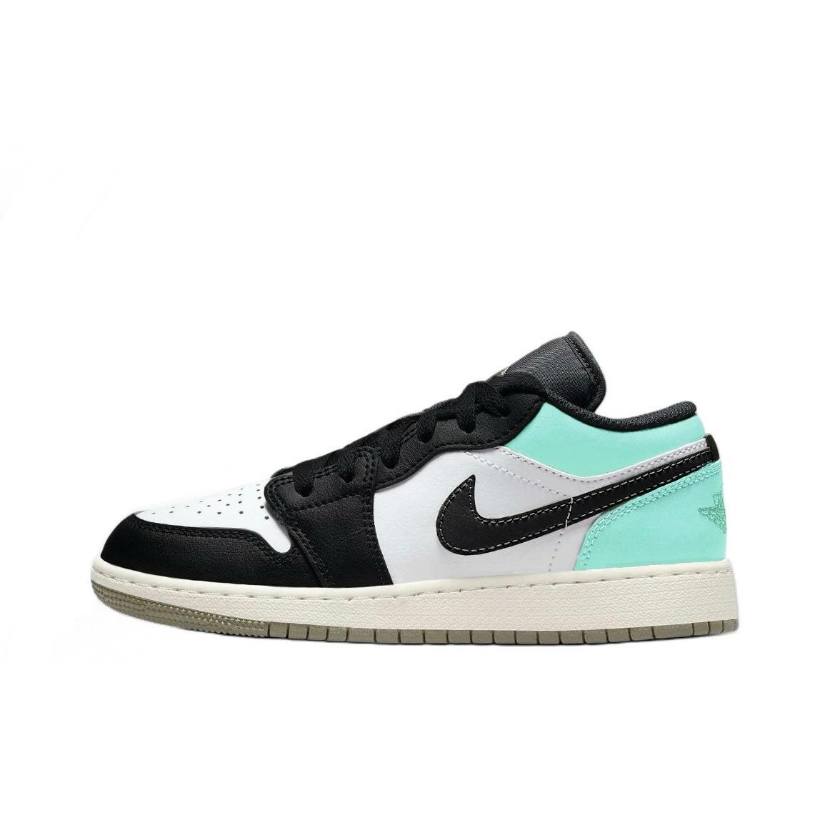

Jordan Air Jordan 1 Mini Hook 3 Leather Abrasion Resistant Low top Vintage Basketball Shoes Unisex Cyan 553558-092(Team1119-8) 36