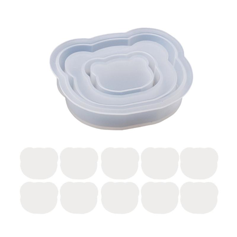 Resin Shaker Molds Set with 10 Seal Films Moon Star Bear Shape Silicone Mold Keychain Necklace Pendant Epoxy Mold DIY
