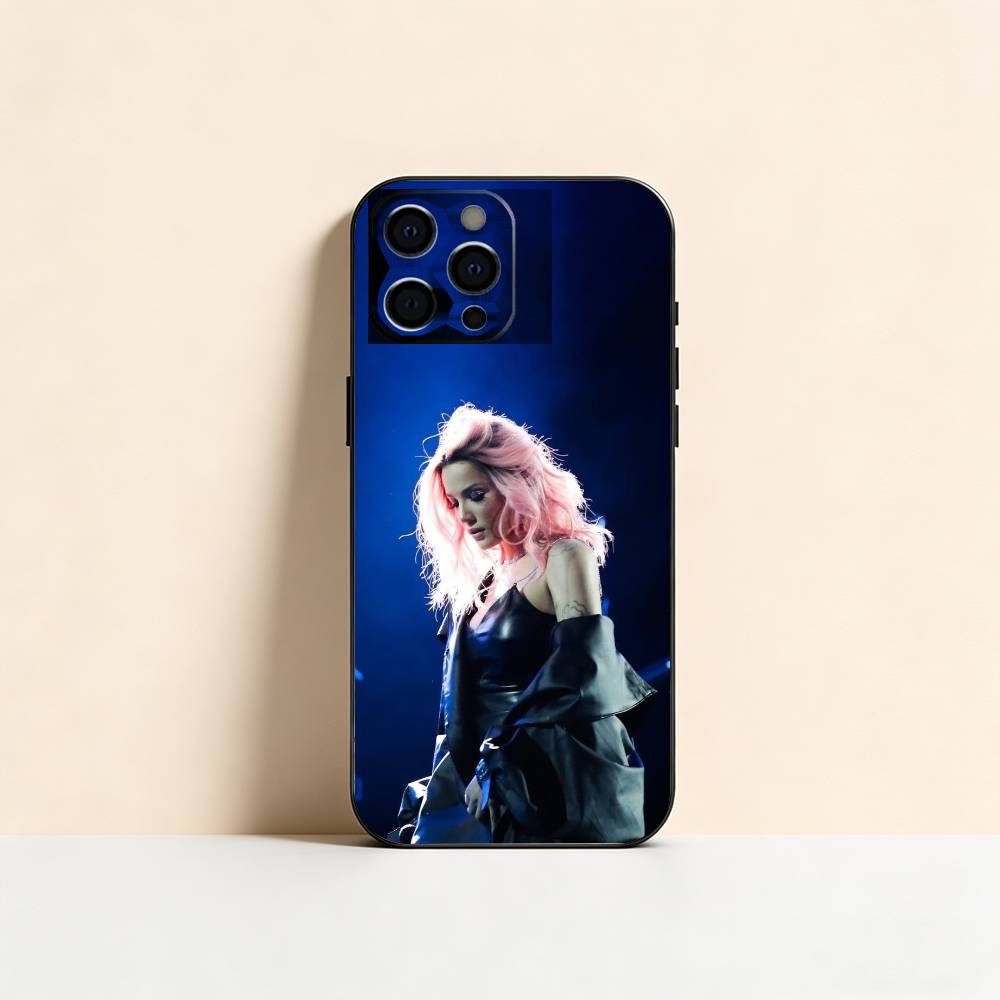 Singer Halsey Phone Case For iPhone 17,16,15,14,13,12,11 Plus,Pro Max,XS,Soft Silicone Black Cover