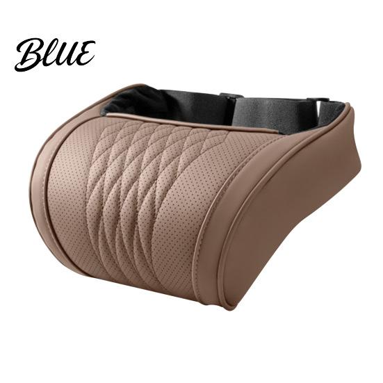 Neck Pain Relief Pillow for Commuting Memory Foam Car Pillow/Backrest Breathable PU Leather Cover with Adjustable Office Chair Headrest Attachment