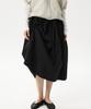 MIDNLOW Unbalanced String Flare Skirt (Black)